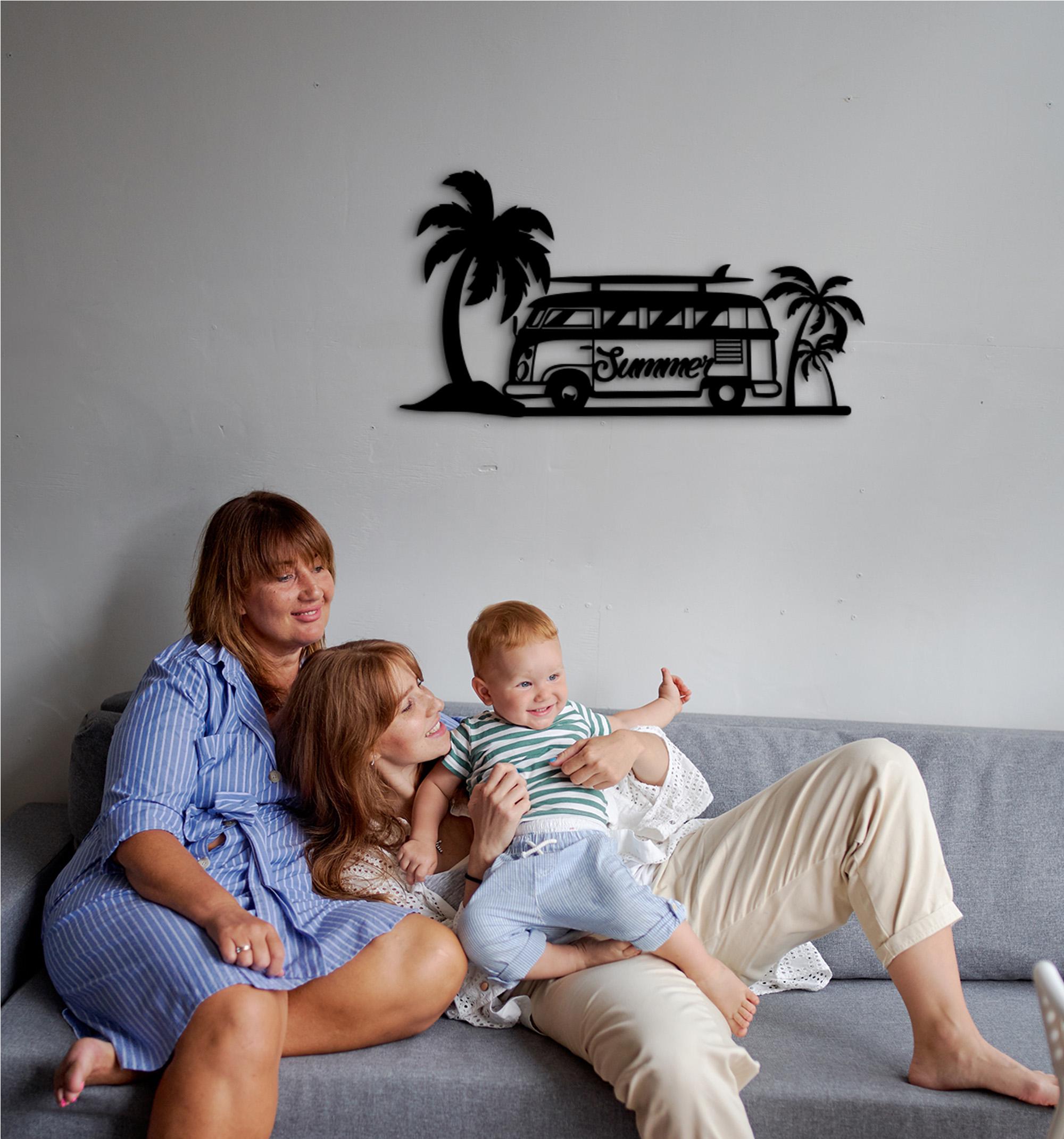 Beach Life Wood Wall Art: Tropical Palm Tree Decor