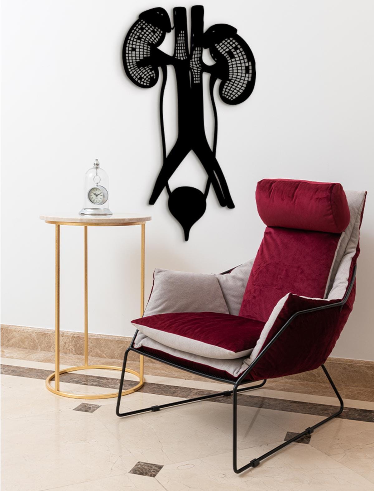 Urinary Tract Wood Wall Decor – Anatomical Art, Medical Gift