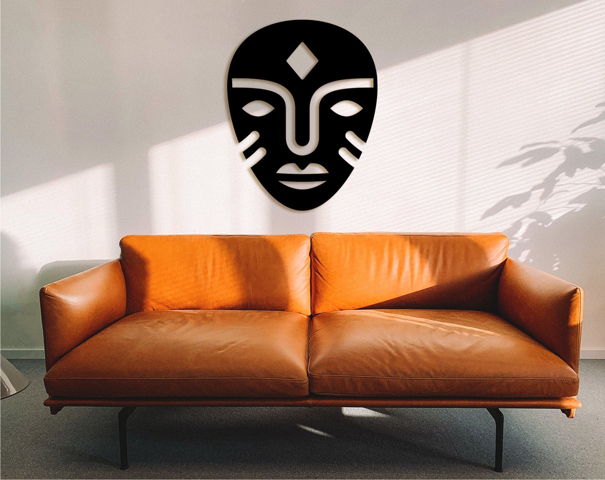 African Mask Wall Decor: Laser Cut Wood Art