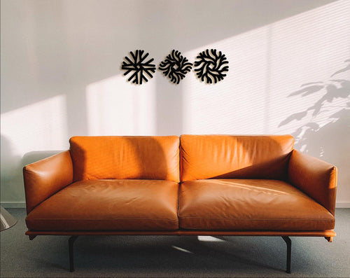 3 Piece Neuron Wood Wall Art: Medical Office Decor