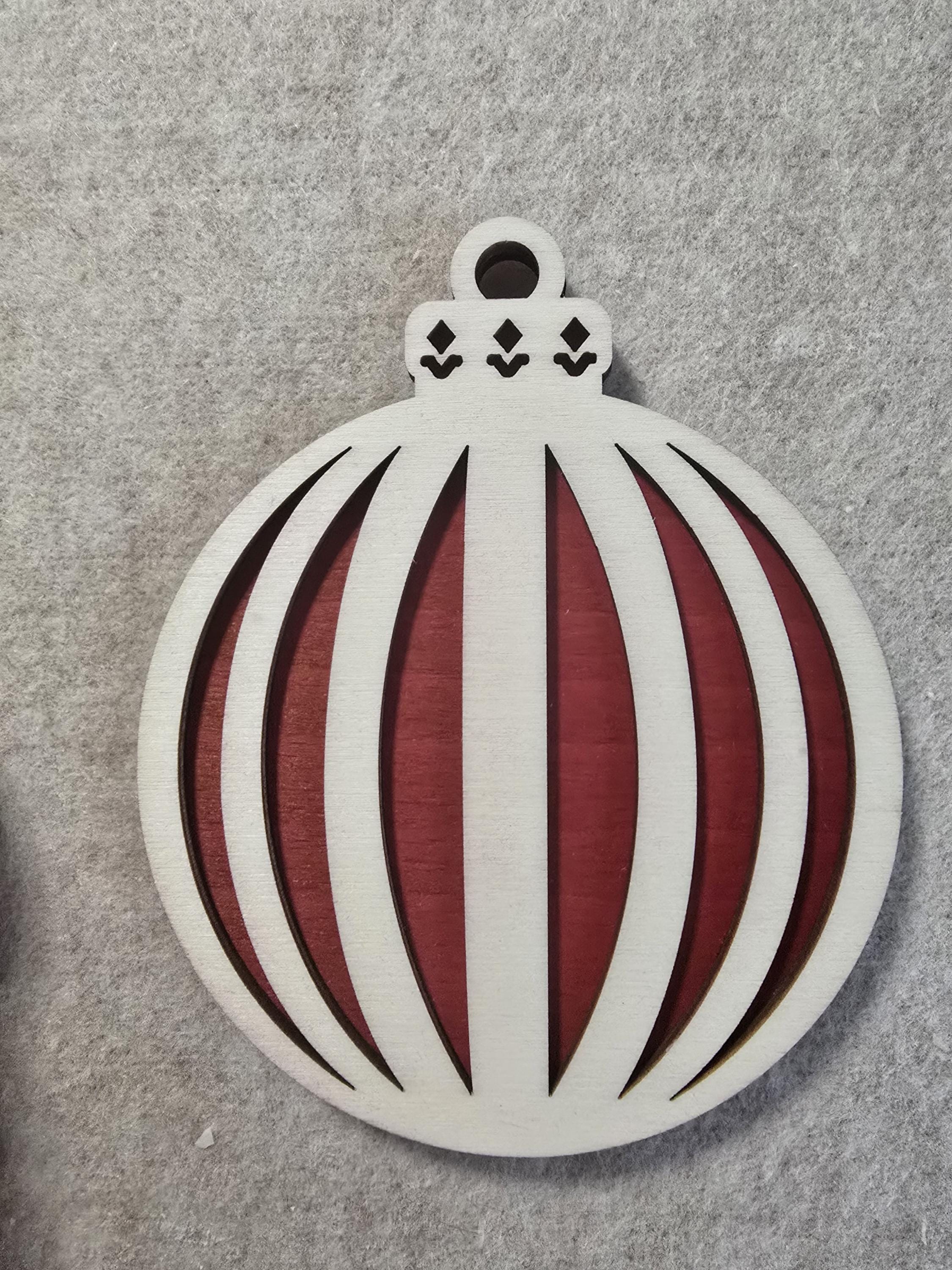 Set Christmas Ball Wooden Ball Ornament: Handmade Holiday Wall Decor