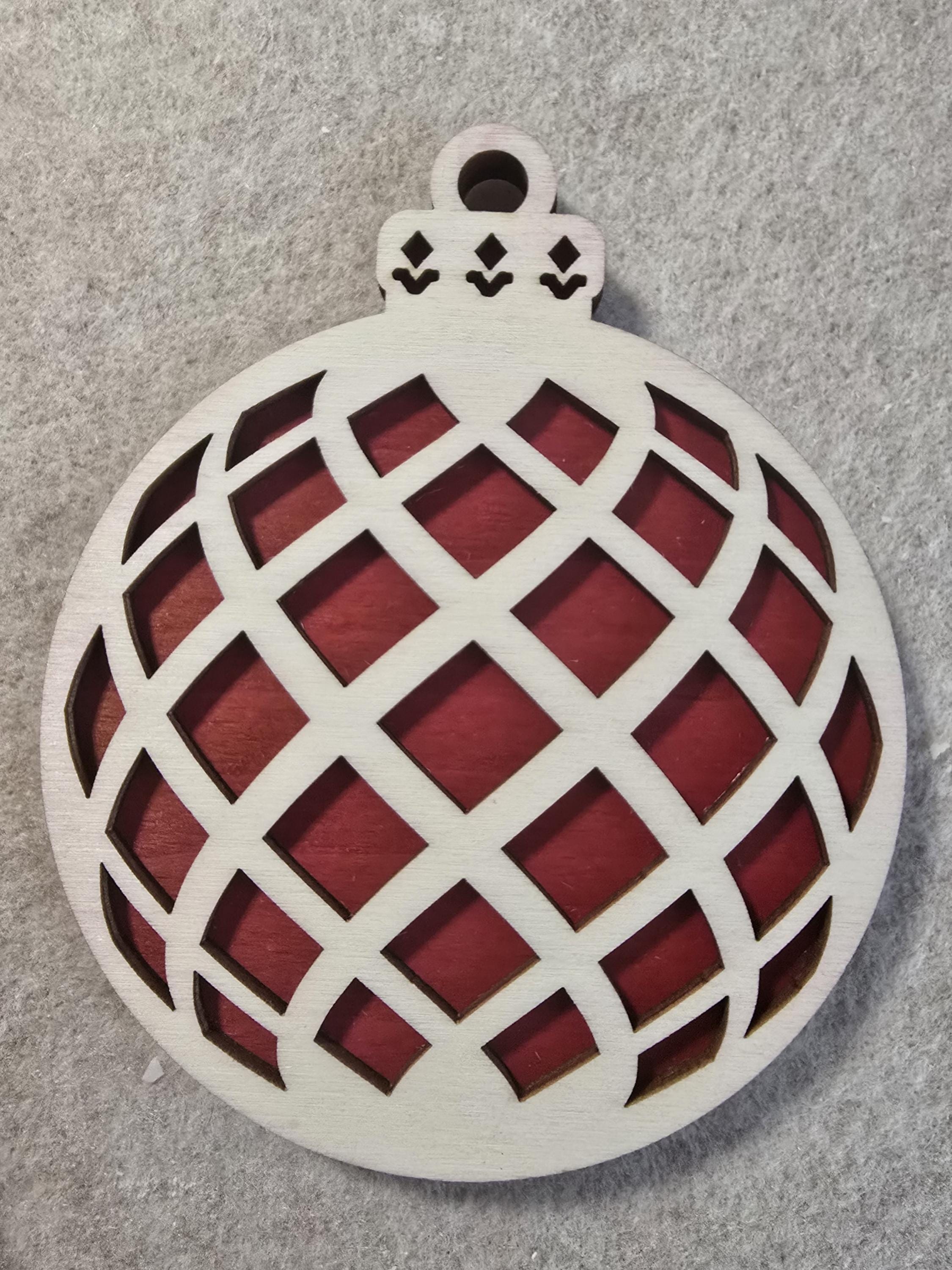 Set Christmas Ball Wooden Ball Ornament: Handmade Holiday Wall Decor