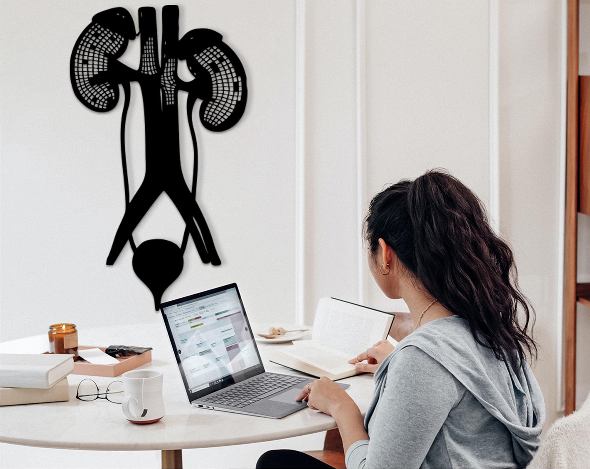 Urinary Tract Wood Wall Decor – Anatomical Art, Medical Gift