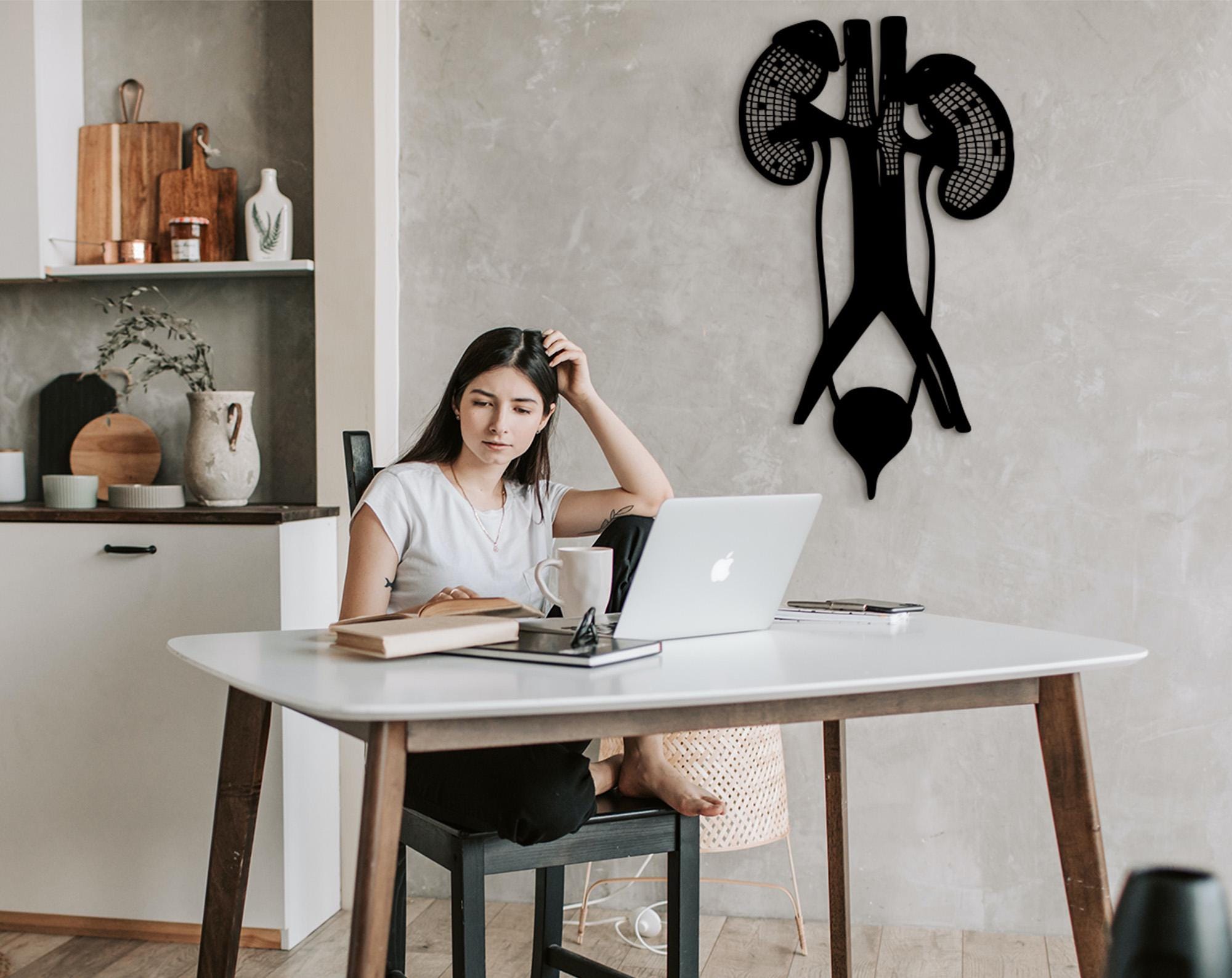 Urinary Tract Wood Wall Decor – Anatomical Art, Medical Gift