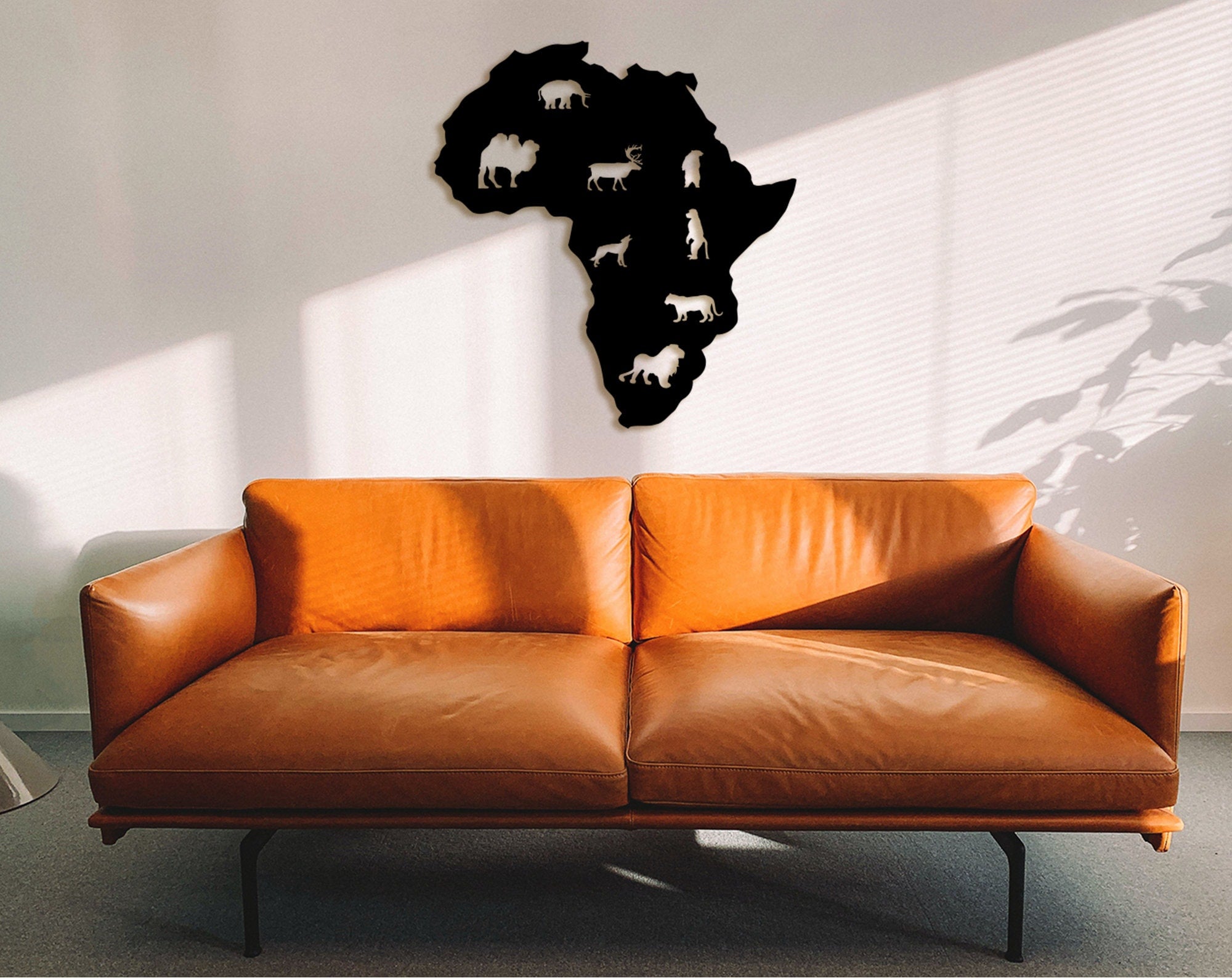 3D Africa Wood Wall Art: Animal Silhouette Decor