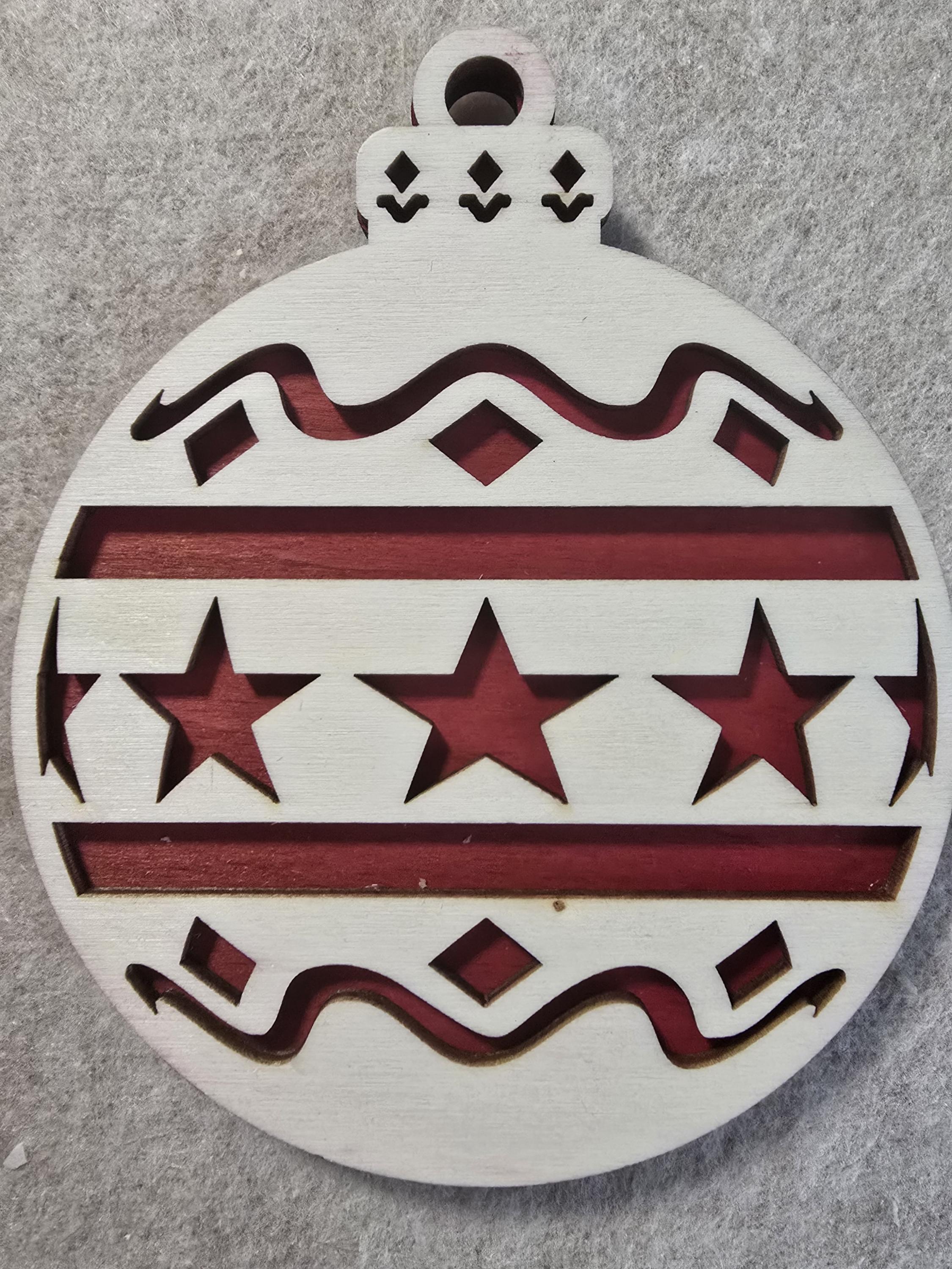 Set Christmas Ball Wooden Ball Ornament: Handmade Holiday Wall Decor