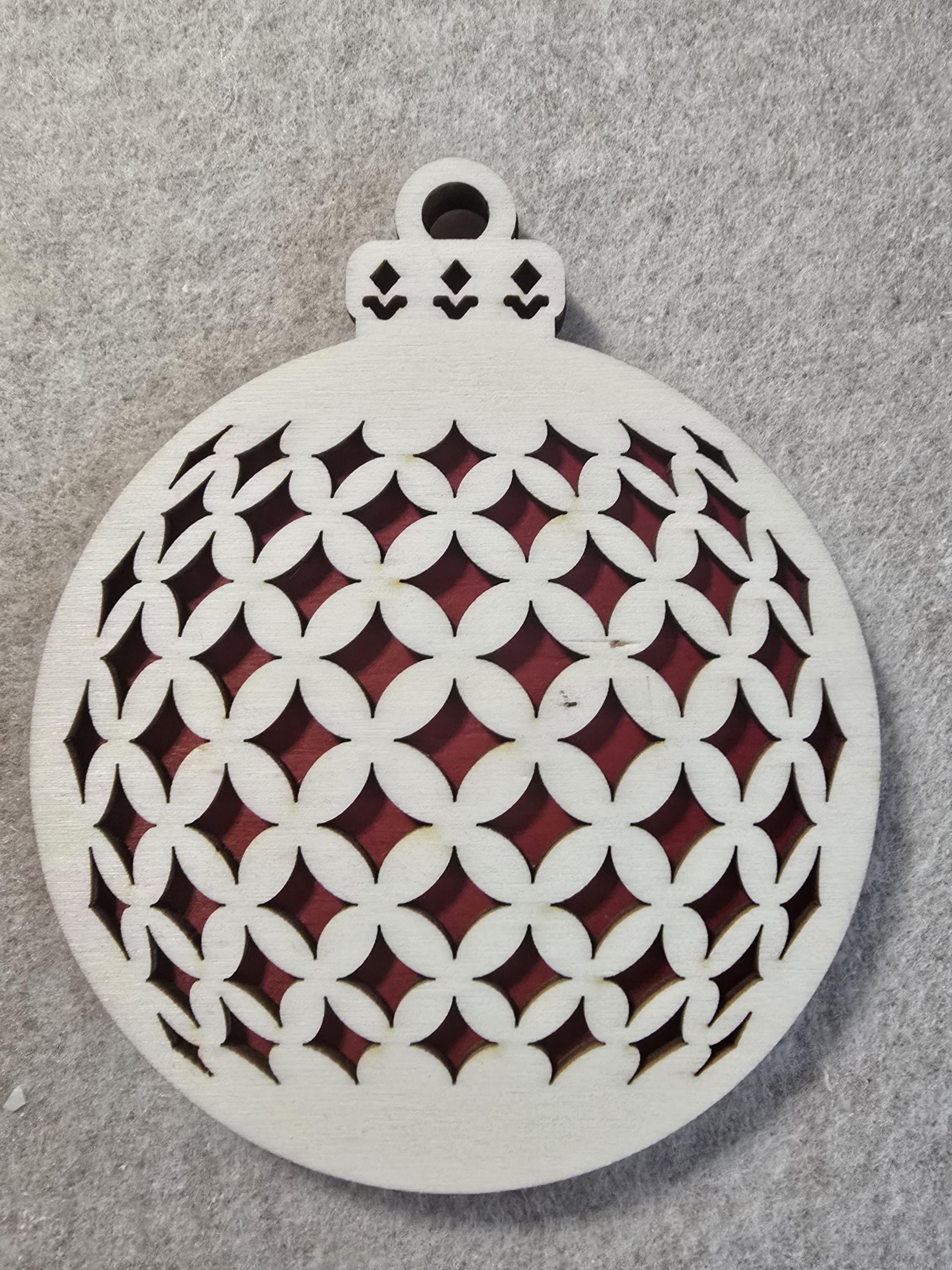 Set Christmas Ball Wooden Ball Ornament: Handmade Holiday Wall Decor