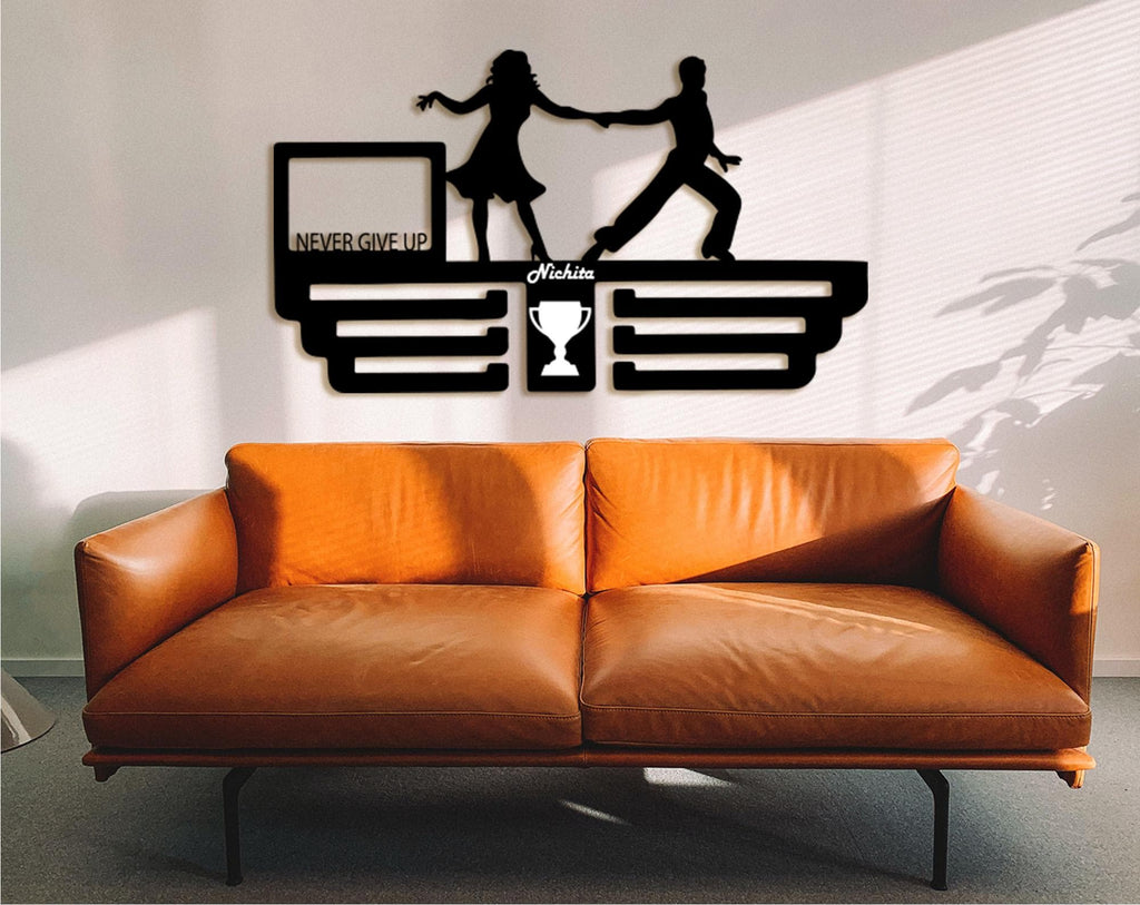 Personalized Wooden Medal Holder: Custom Marathon & Sports Trophy Rack