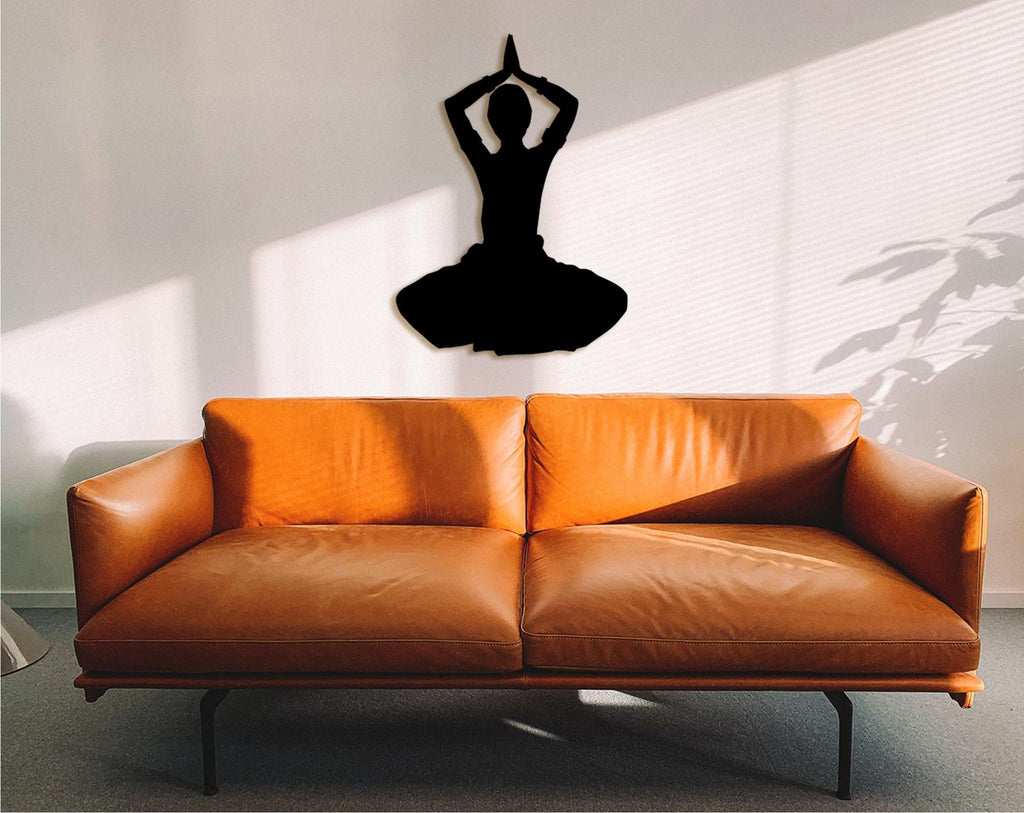 Buddha Yoga Wood Wall Art: Spiritual Home Decor
