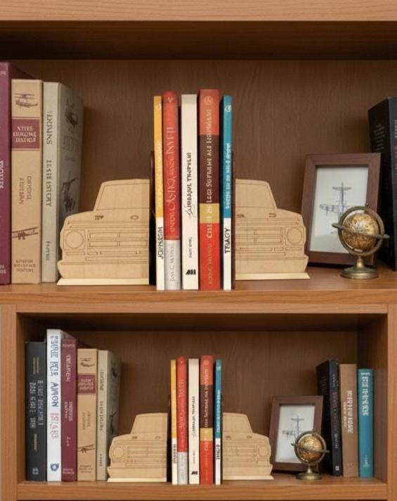 Ford F100 Wood Bookends: Laser Cut Birch Plywood