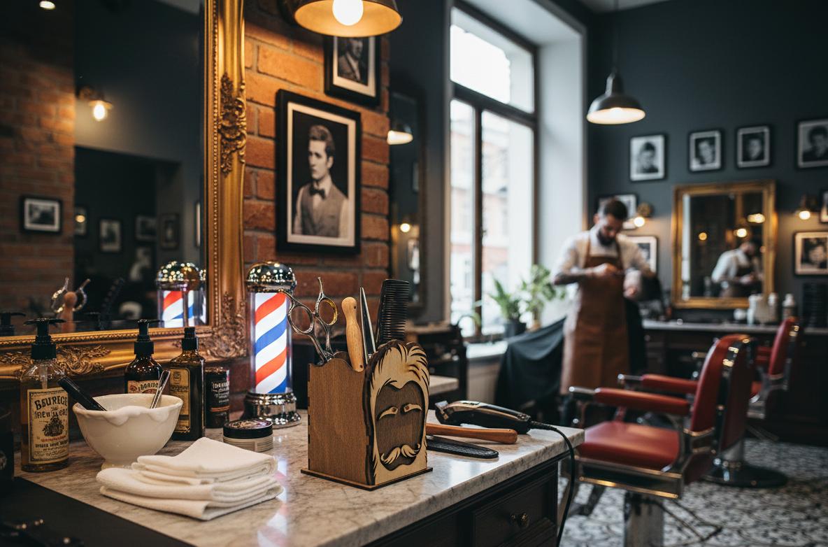 Barber Shear Holder: Wooden Stylist Tool Organizer