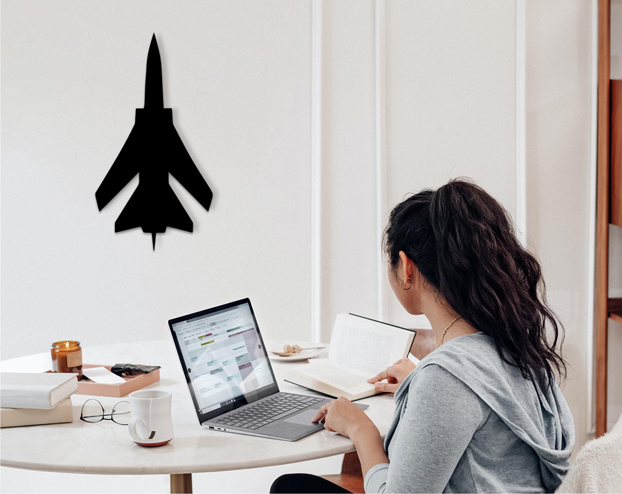 Jet Fighter Plane Wood Wall Art, Pilot Gift, Aviation Decor