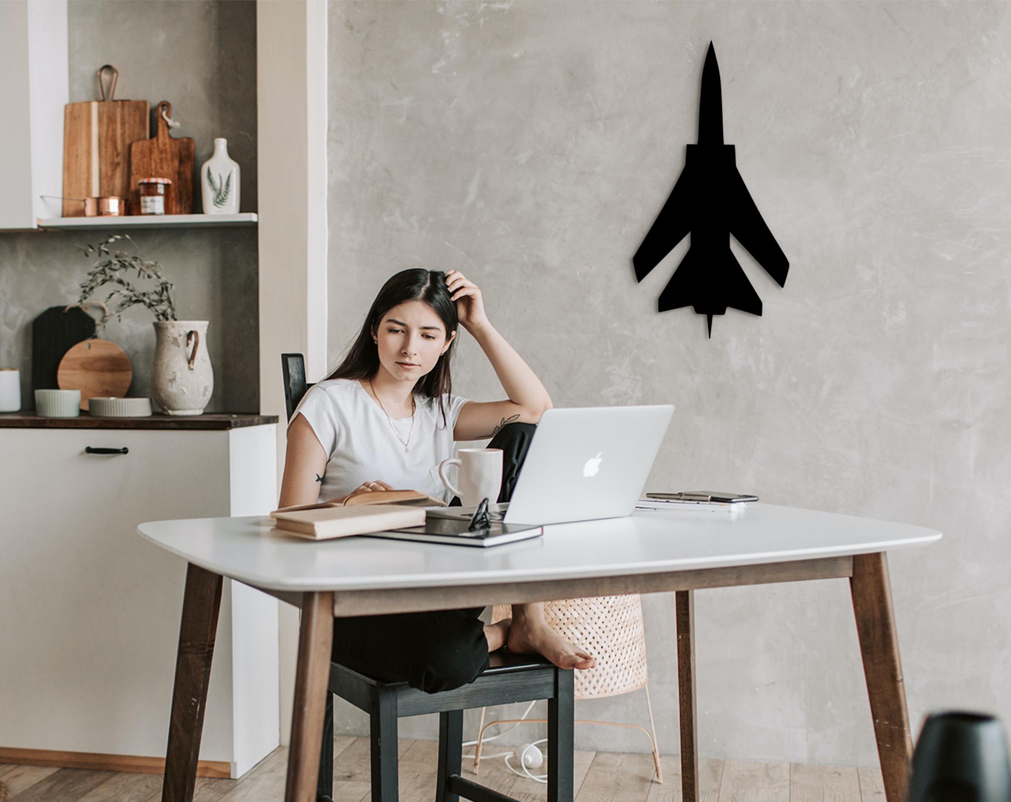 Jet Fighter Plane Wood Wall Art, Pilot Gift, Aviation Decor