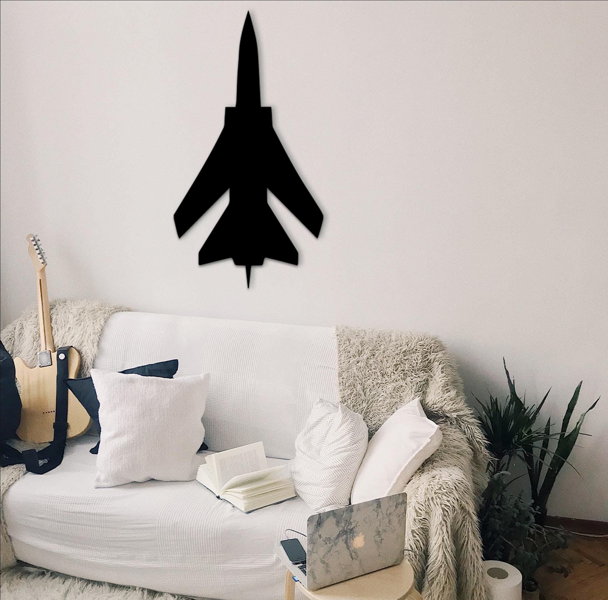 Jet Fighter Plane Wood Wall Art, Pilot Gift, Aviation Decor