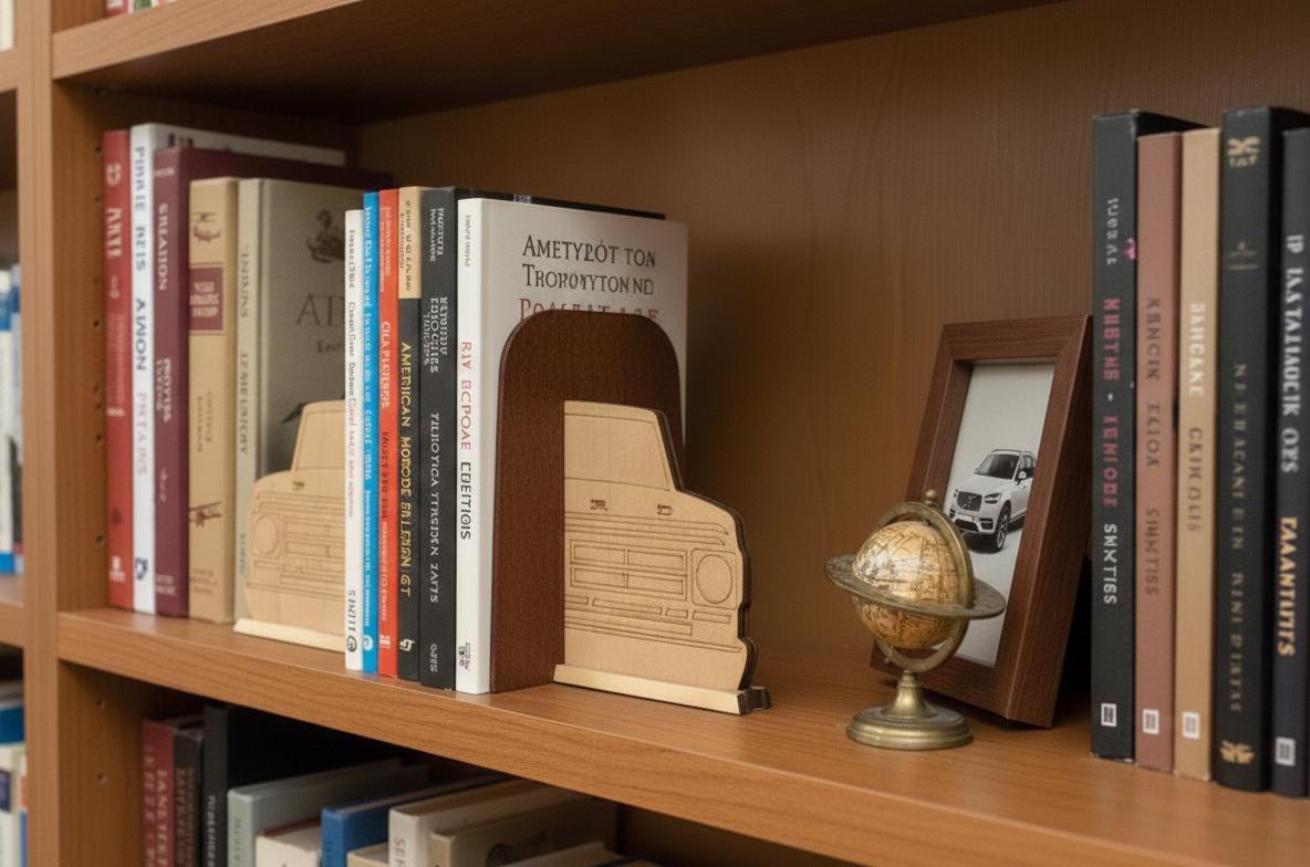Ford F100 Wood Bookends: Laser Cut Birch Plywood