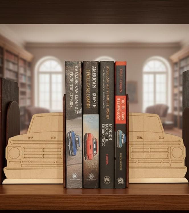 Ford F100 Wood Bookends: Laser Cut Birch Plywood