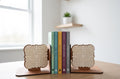 Finnish Mandala Wood Bookends, Nordic Geometric Knotwork Decor