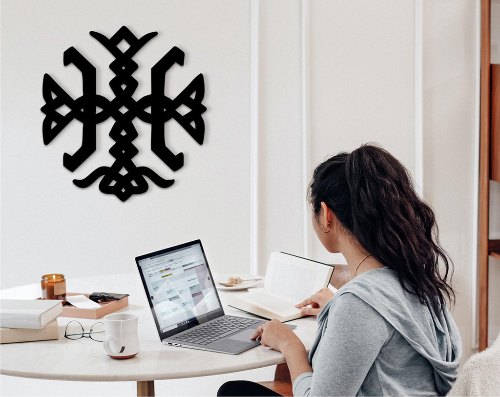 Nordic Bindrune Wood Wall Decor – Ancient Finnish Symbol