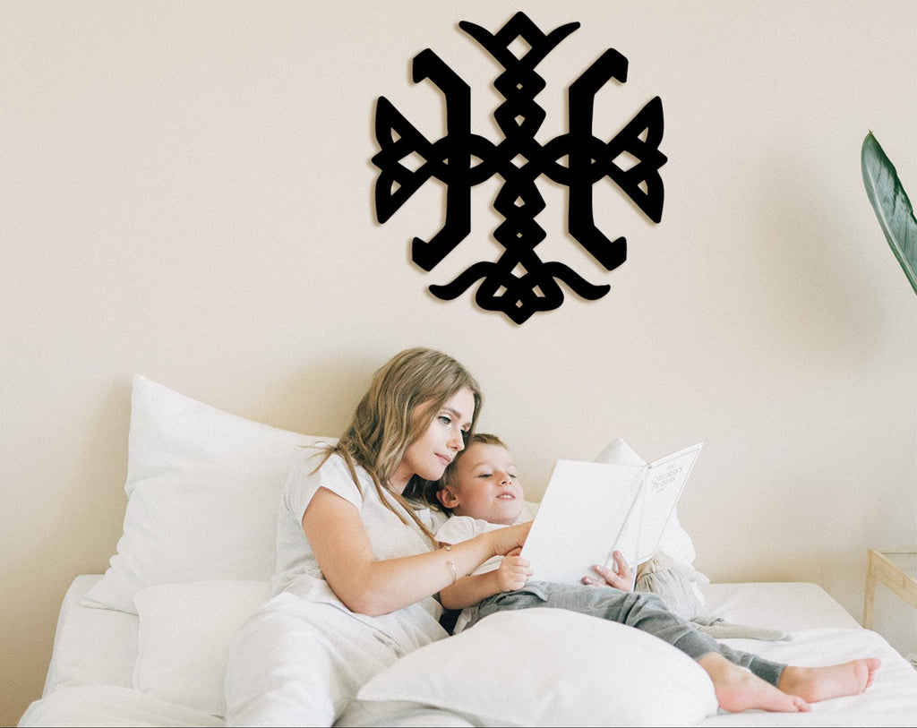 Nordic Bindrune Wood Wall Decor – Ancient Finnish Symbol