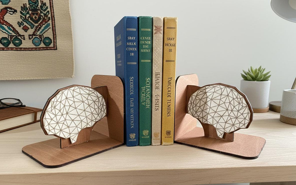Anatomical Brain Bookends, Laser Engraved, Psychology & Medical Decor
