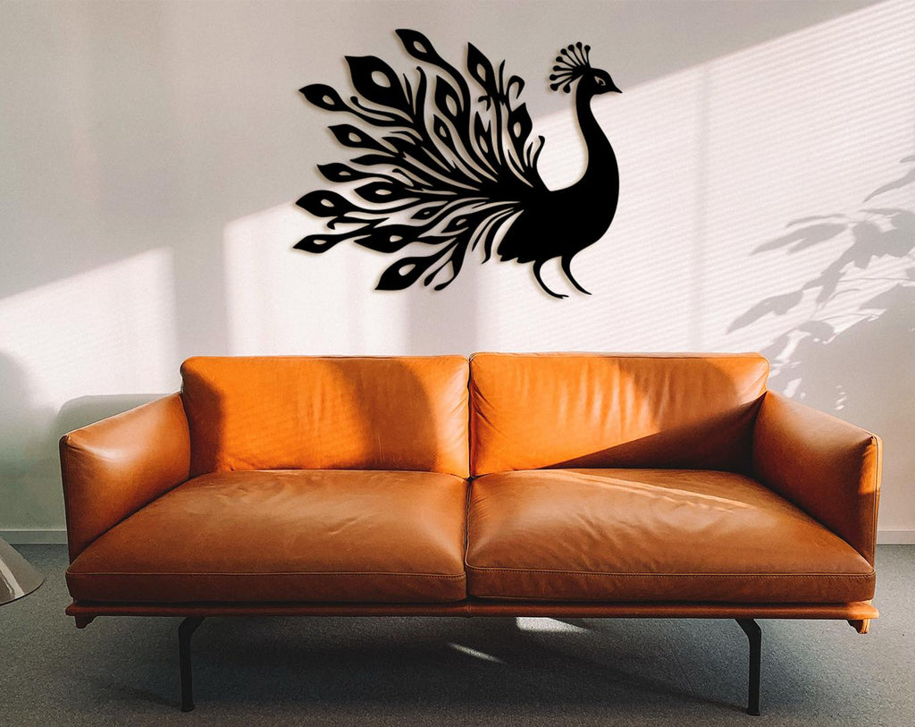 Peacock Wood Wall Art, Boho Home Decor, Laser Cut Wood