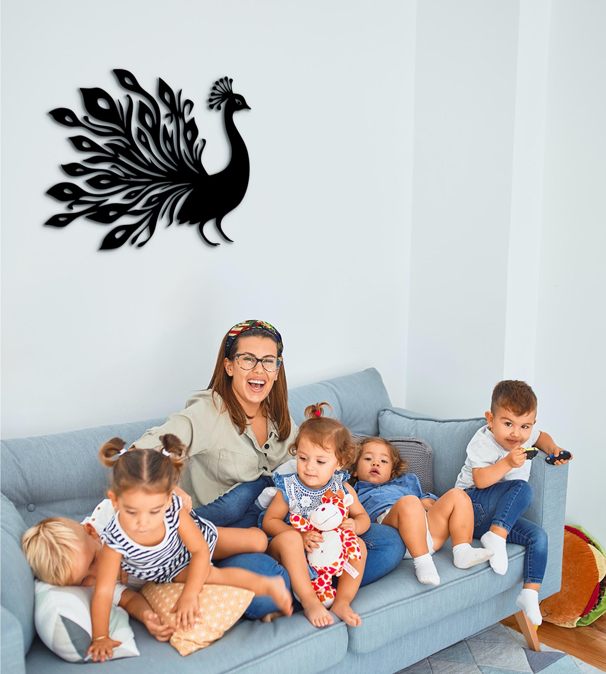 Peacock Wood Wall Art, Boho Home Decor, Laser Cut Wood