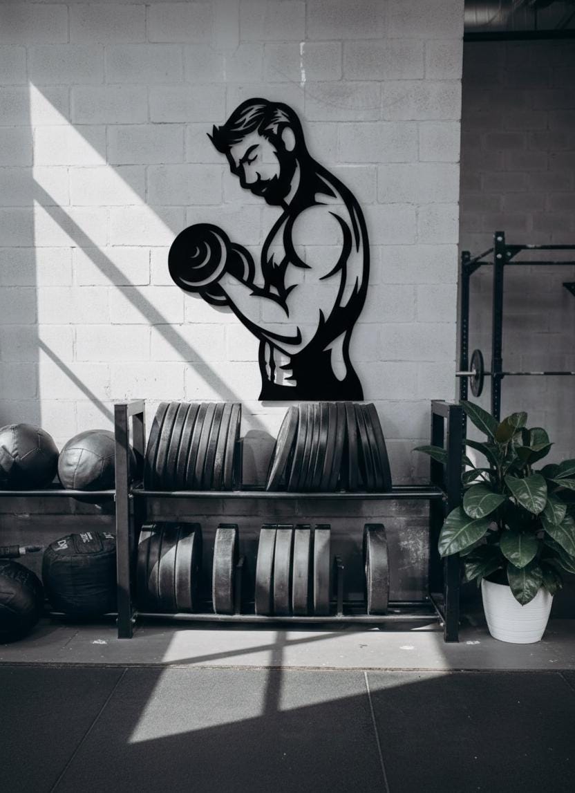 Gym Wood Wall Art: Fitness Room Motivation Decor