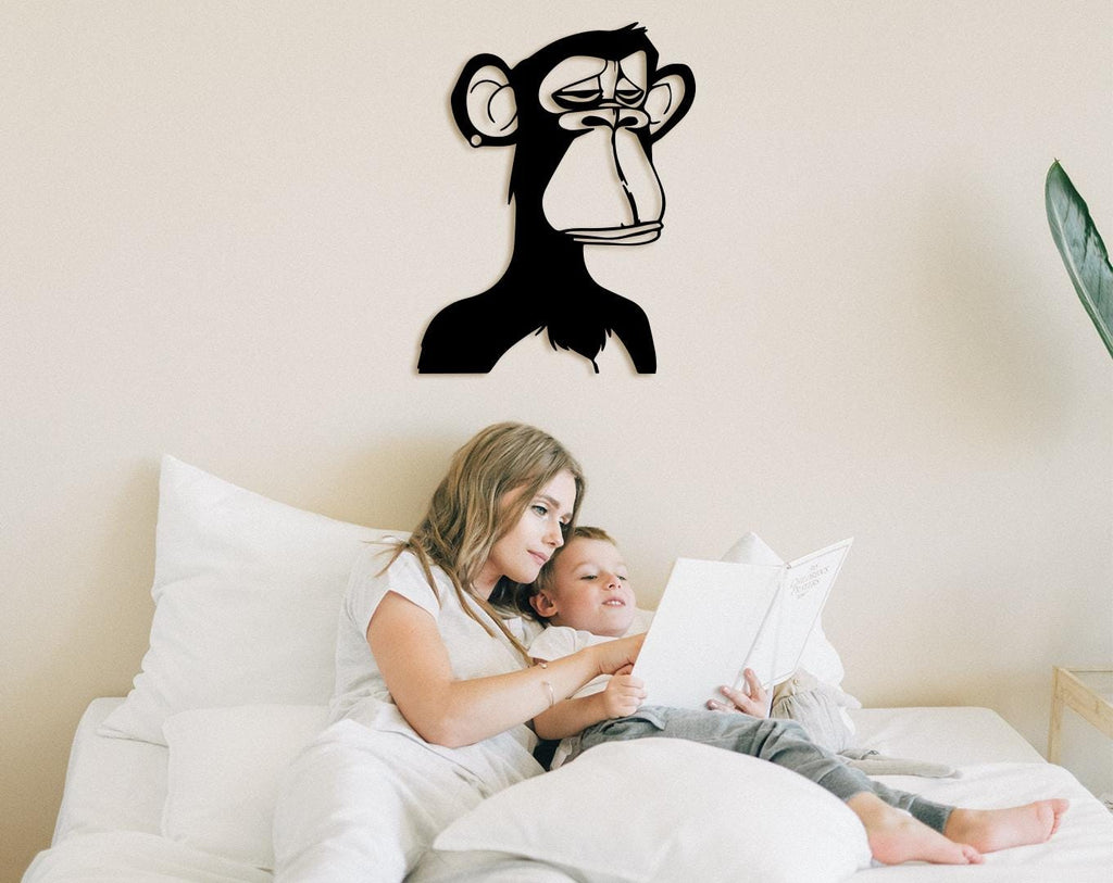 Monkey NFT Wood Wall Art, Crypto Decor, 3D Shadow Effect