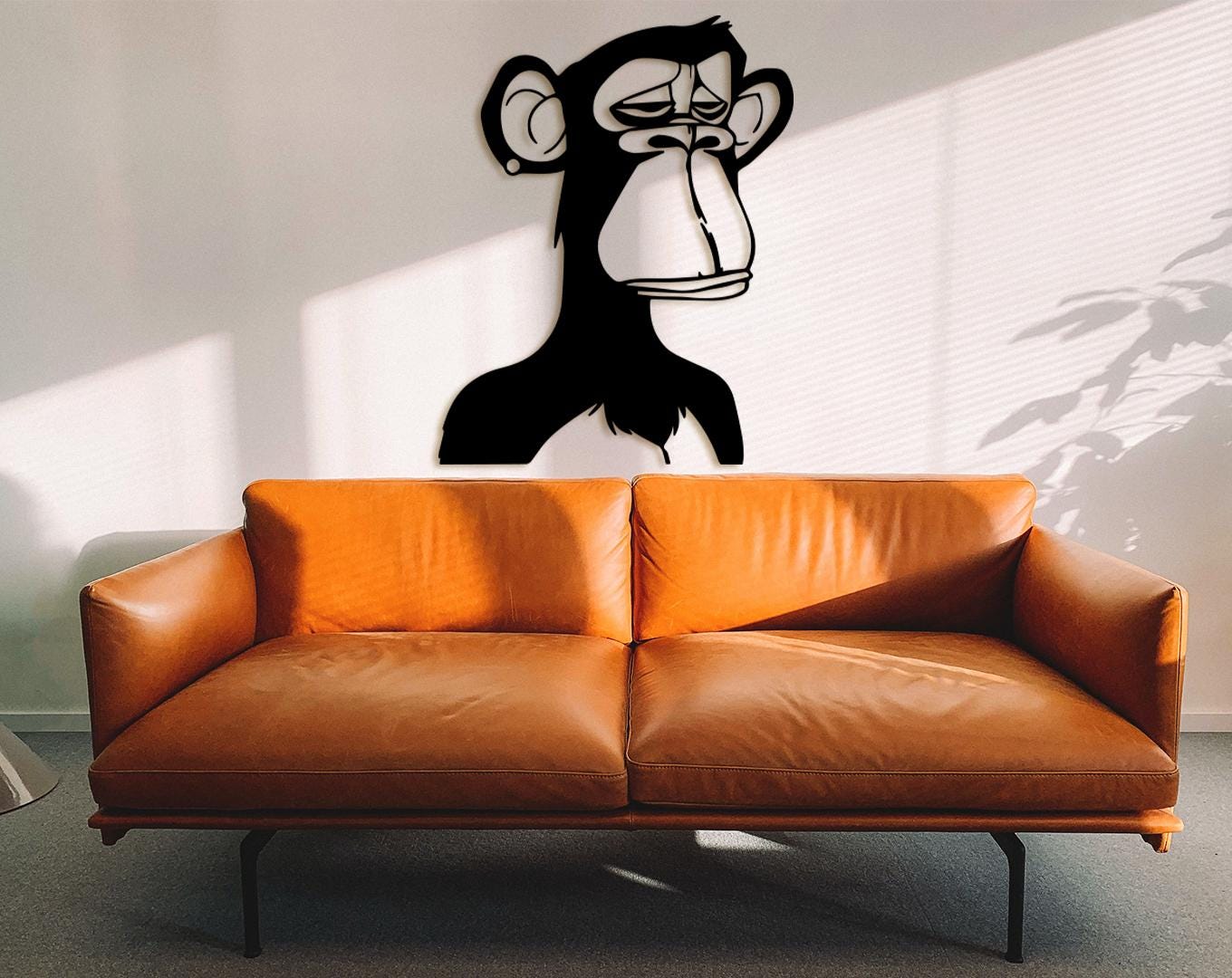 Monkey NFT Wood Wall Art, Crypto Decor, 3D Shadow Effect