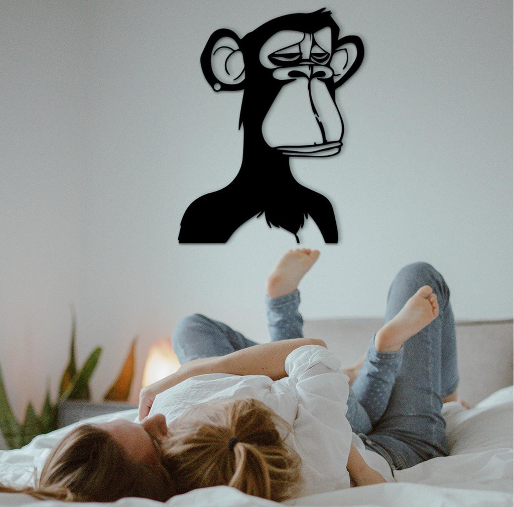 Monkey NFT Wood Wall Art, Crypto Decor, 3D Shadow Effect