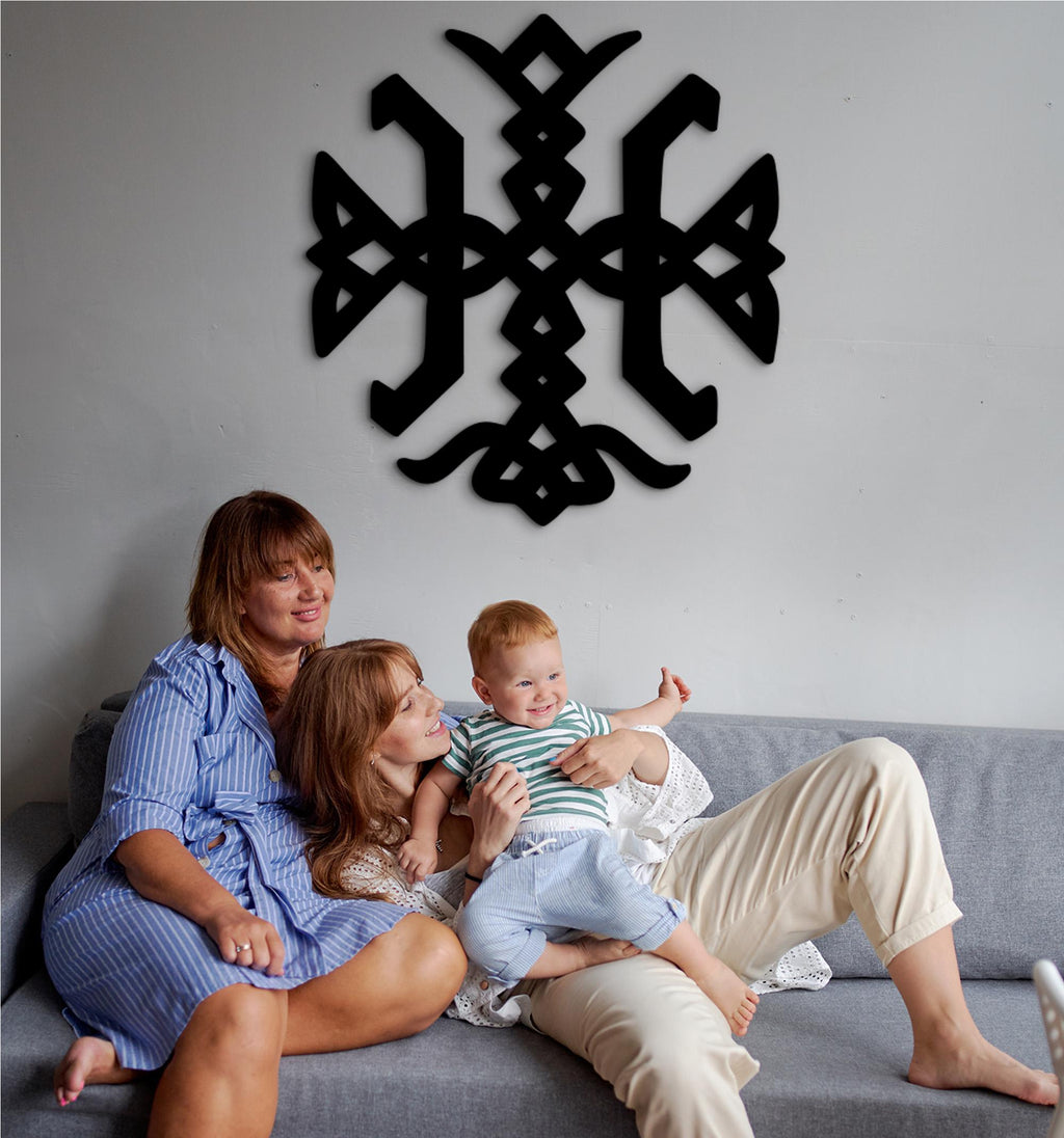 Nordic Bindrune Wood Wall Decor – Ancient Finnish Symbol