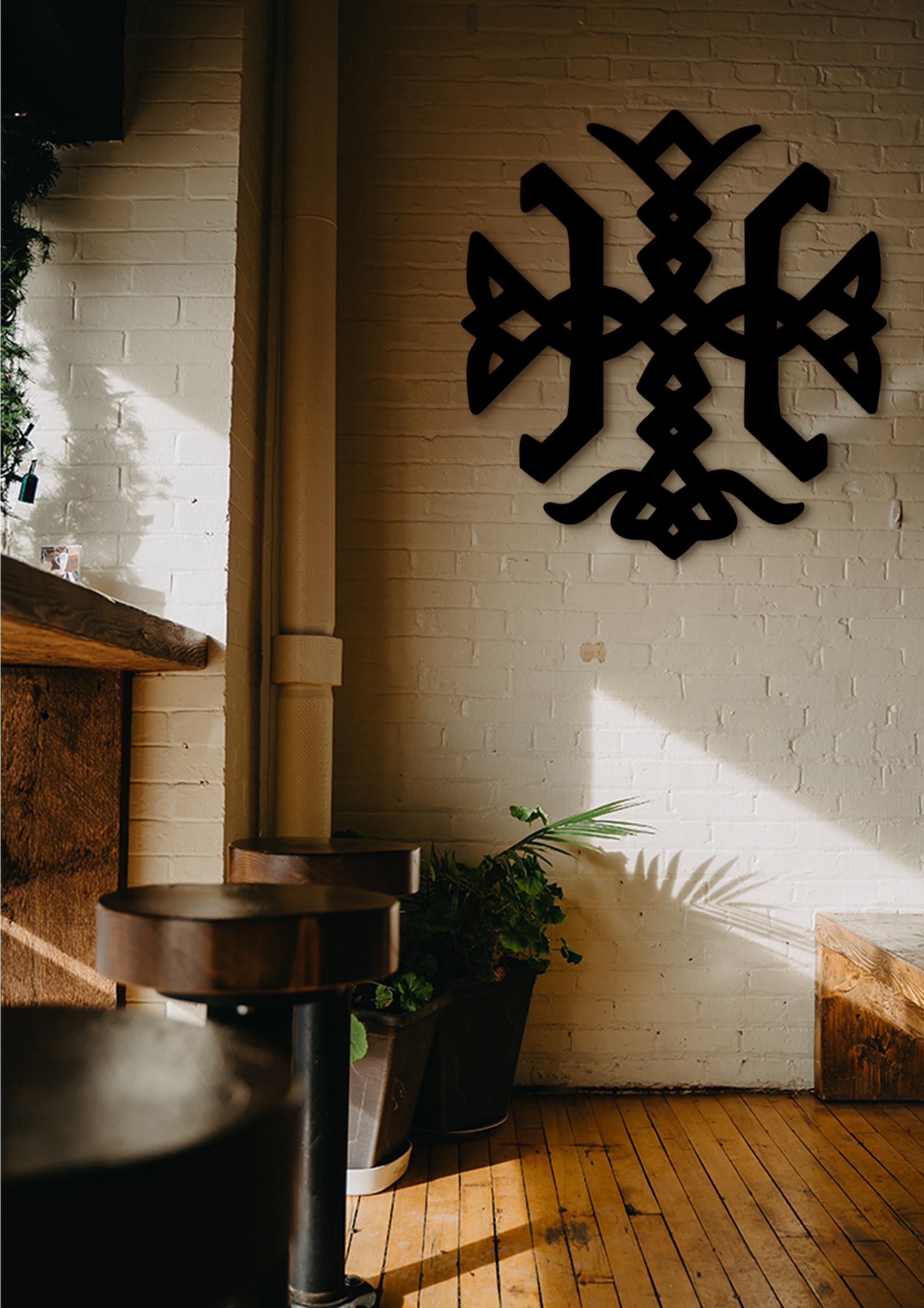 Nordic Bindrune Wood Wall Decor – Ancient Finnish Symbol
