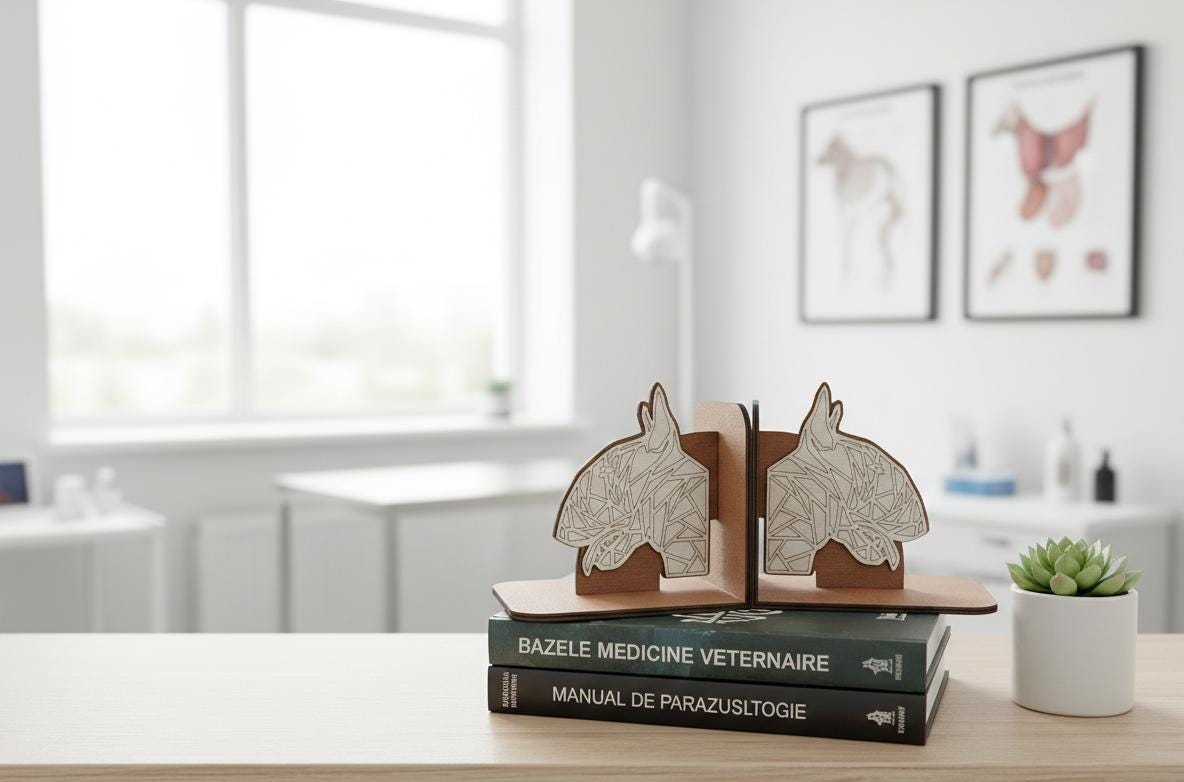 Geometric Bull Terrier Bookends, Laser Cut Birch Plywood, Modern Dog Decor
