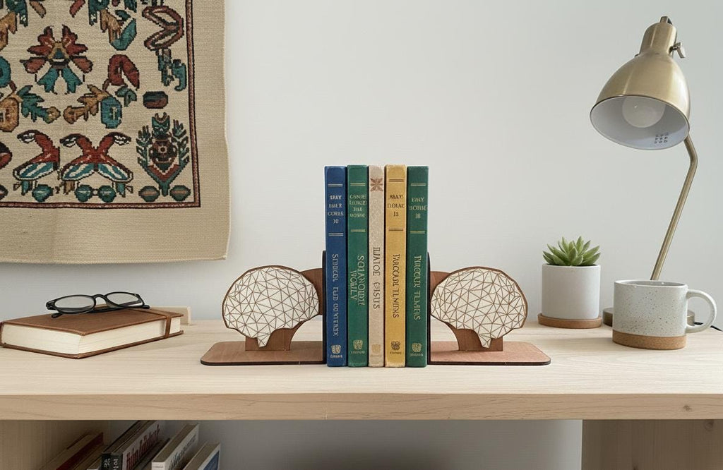 Anatomical Brain Bookends, Laser Engraved, Psychology & Medical Decor