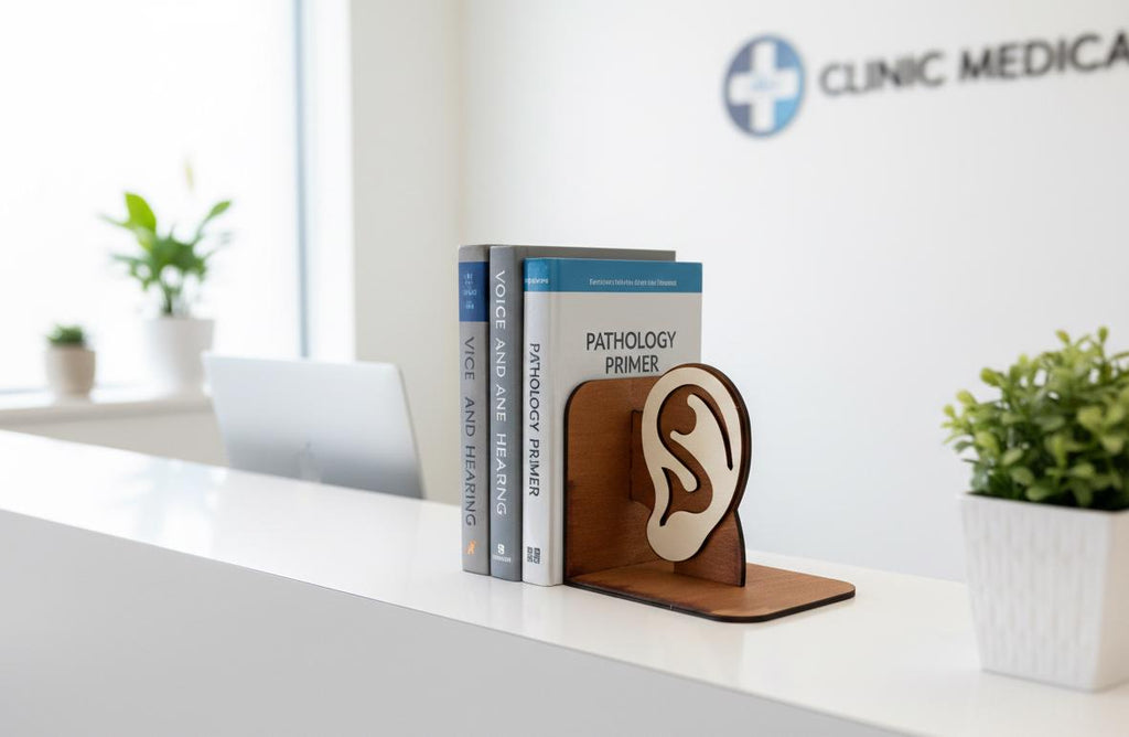 Anatomical Ear Bookends, Laser Cut Wood, Medical Student Gift