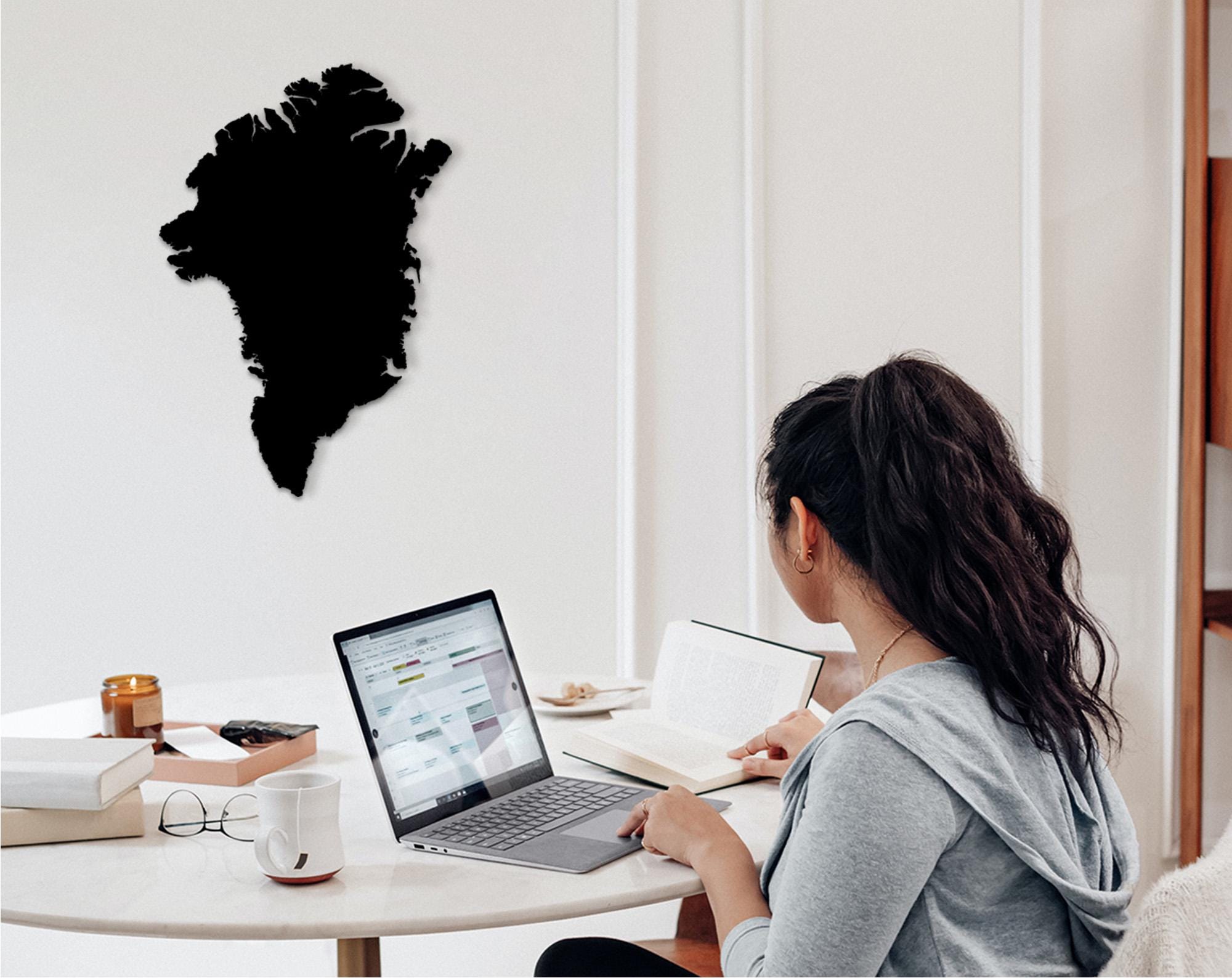 Greenland Wooden Map Wall Art, Nordic Decor, Travel Lover Gift