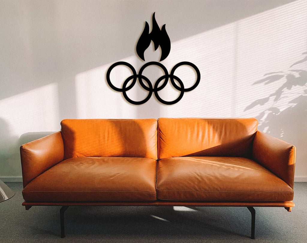 3D Wooden Five Rings Wall Art, Home Gym Decor