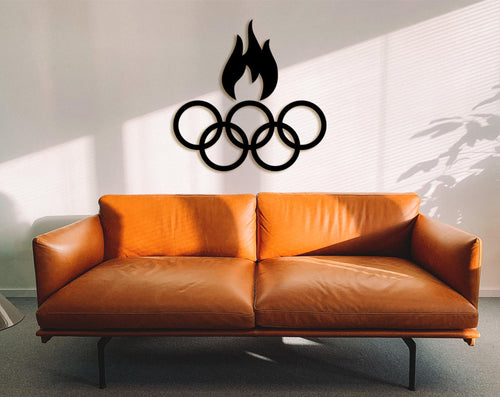 3D Wooden Five Rings Wall Art, Home Gym Decor