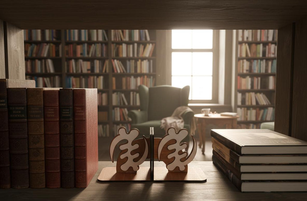 Gye Nyame Wooden Bookends, African Adinkra Decor, Ghanaian Gift
