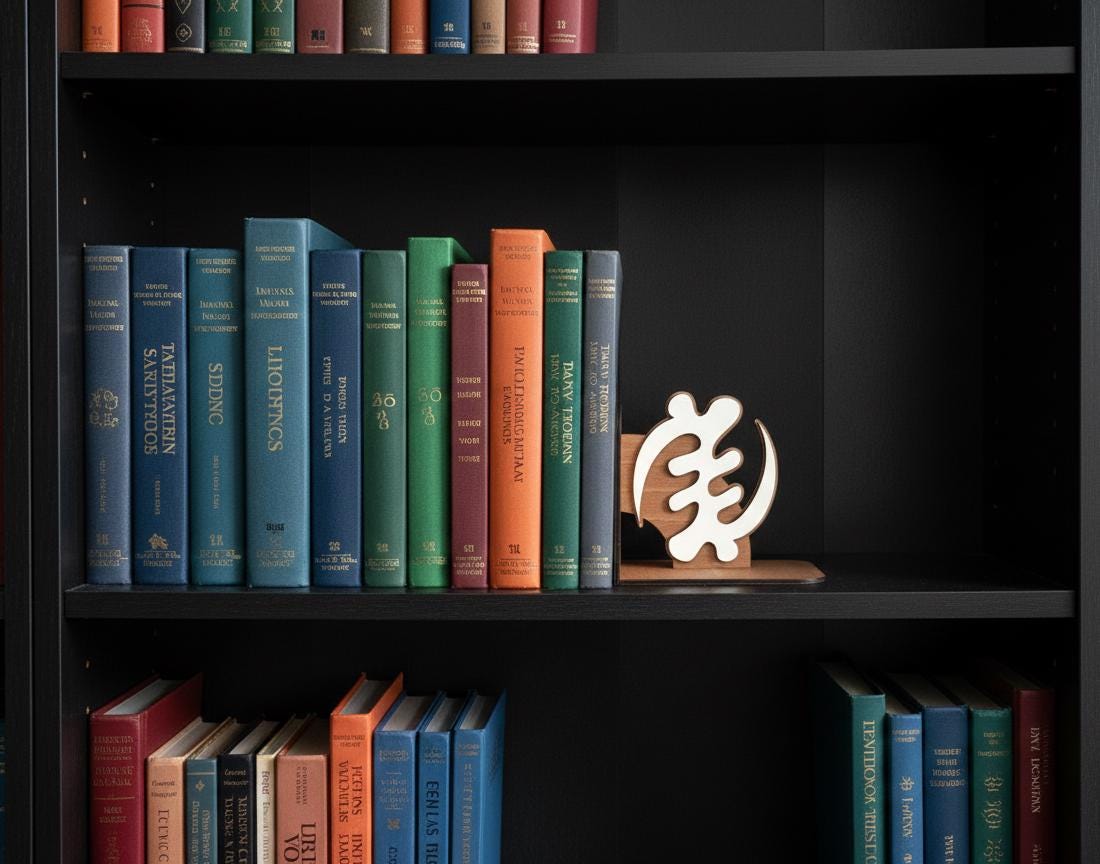 Gye Nyame Wooden Bookends, African Adinkra Decor, Ghanaian Gift