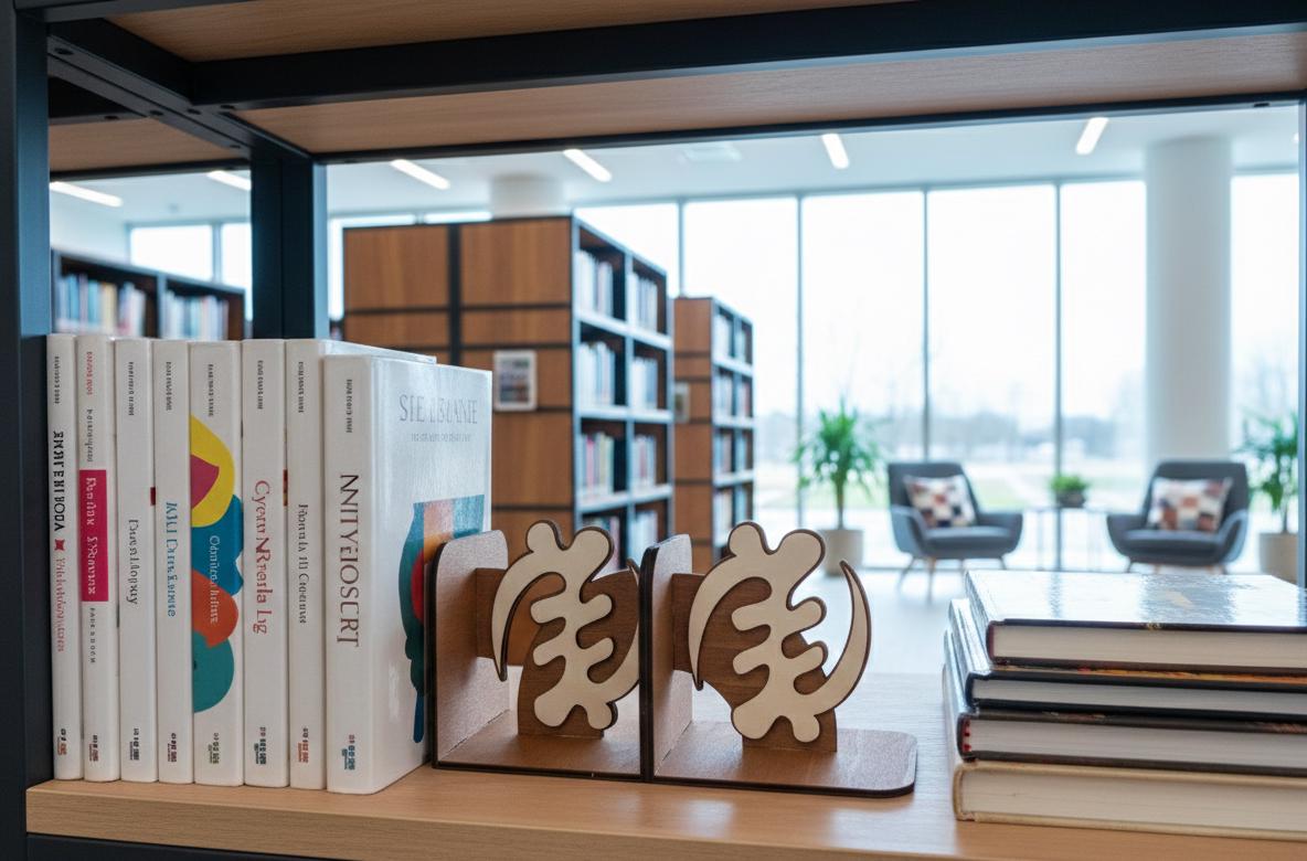 Gye Nyame Wooden Bookends, African Adinkra Decor, Ghanaian Gift