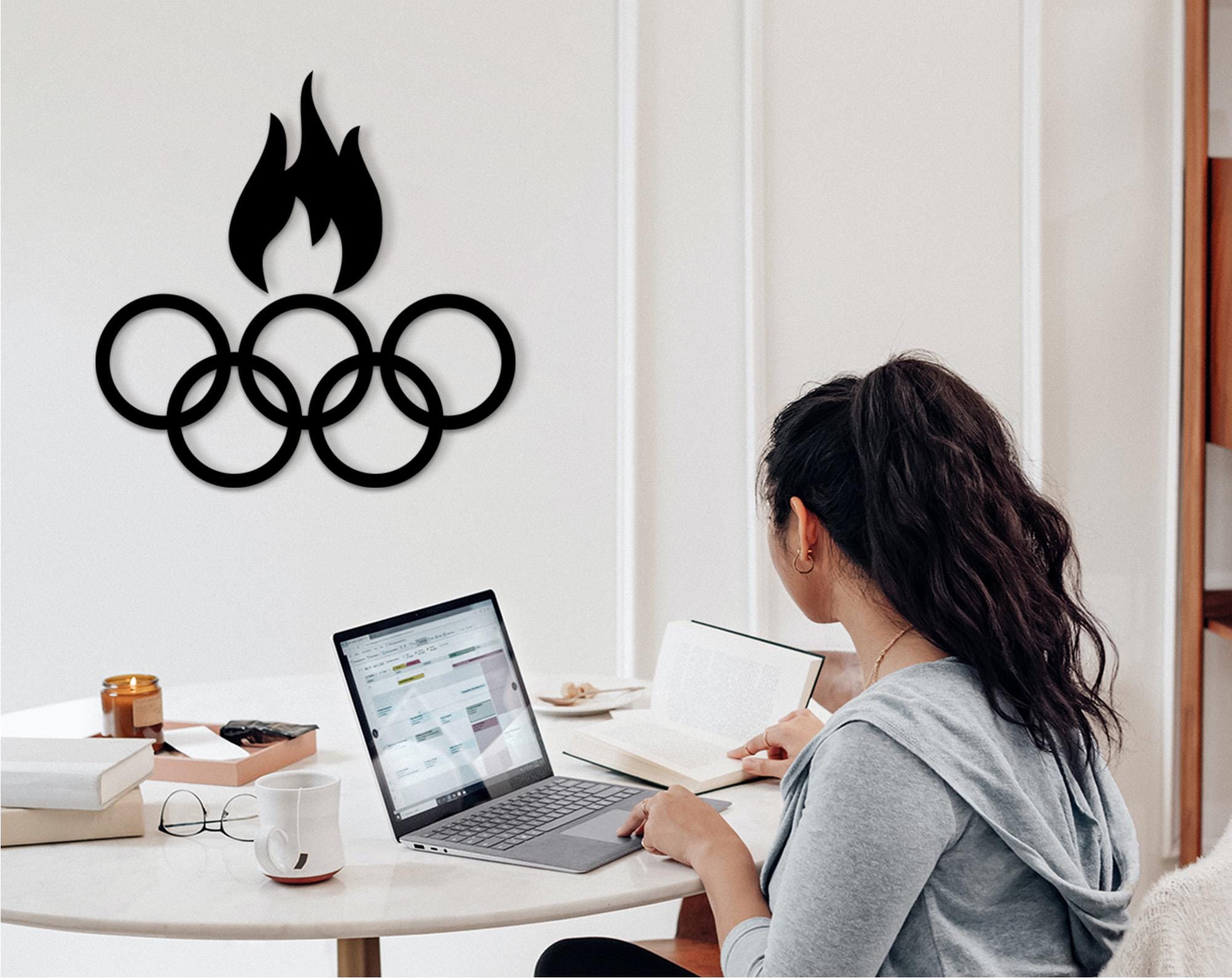 3D Wooden Five Rings Wall Art, Home Gym Decor