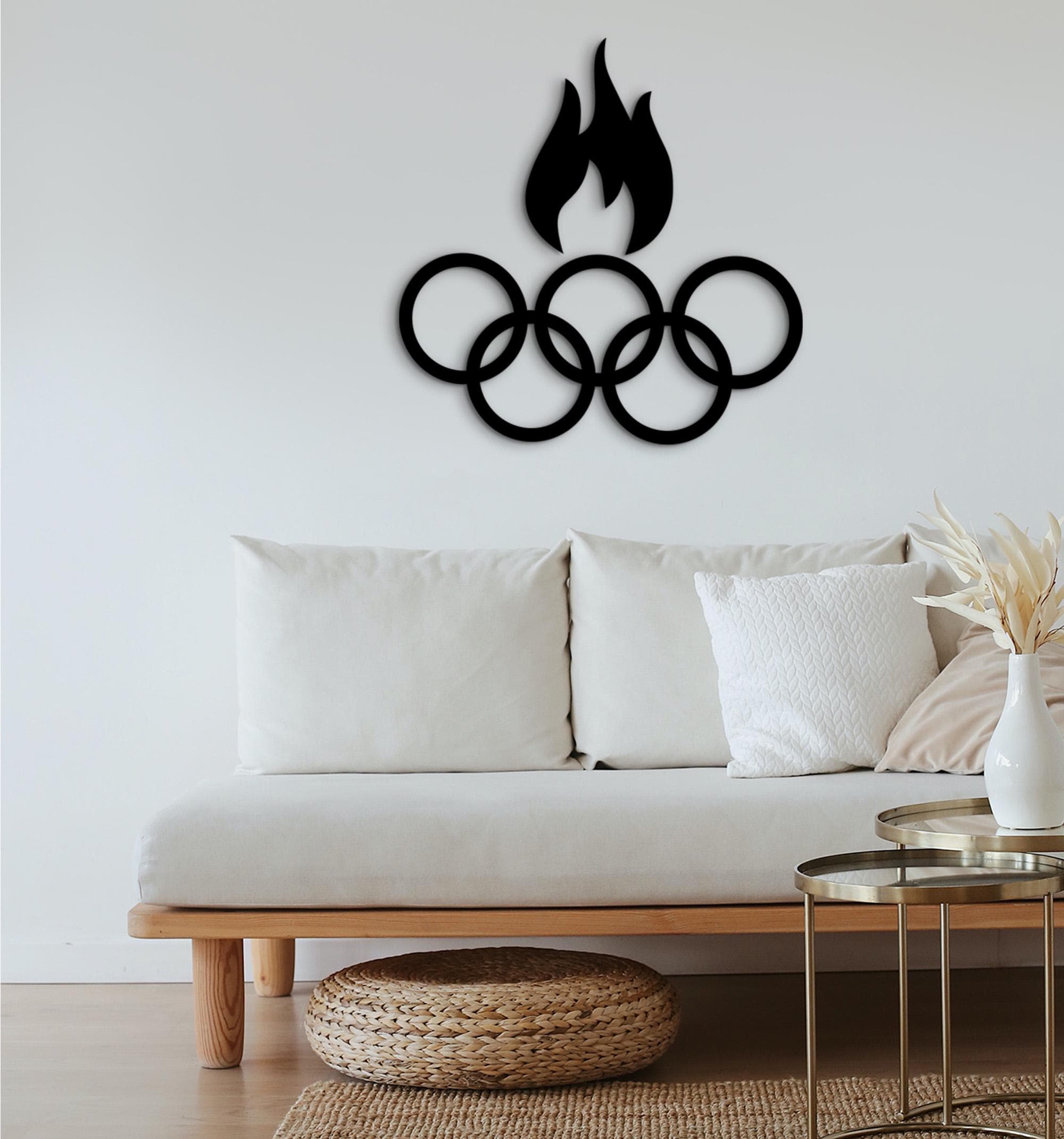 3D Wooden Five Rings Wall Art, Home Gym Decor