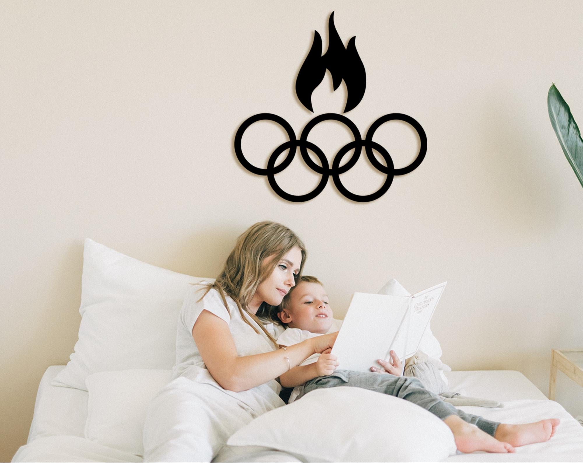 3D Wooden Five Rings Wall Art, Home Gym Decor