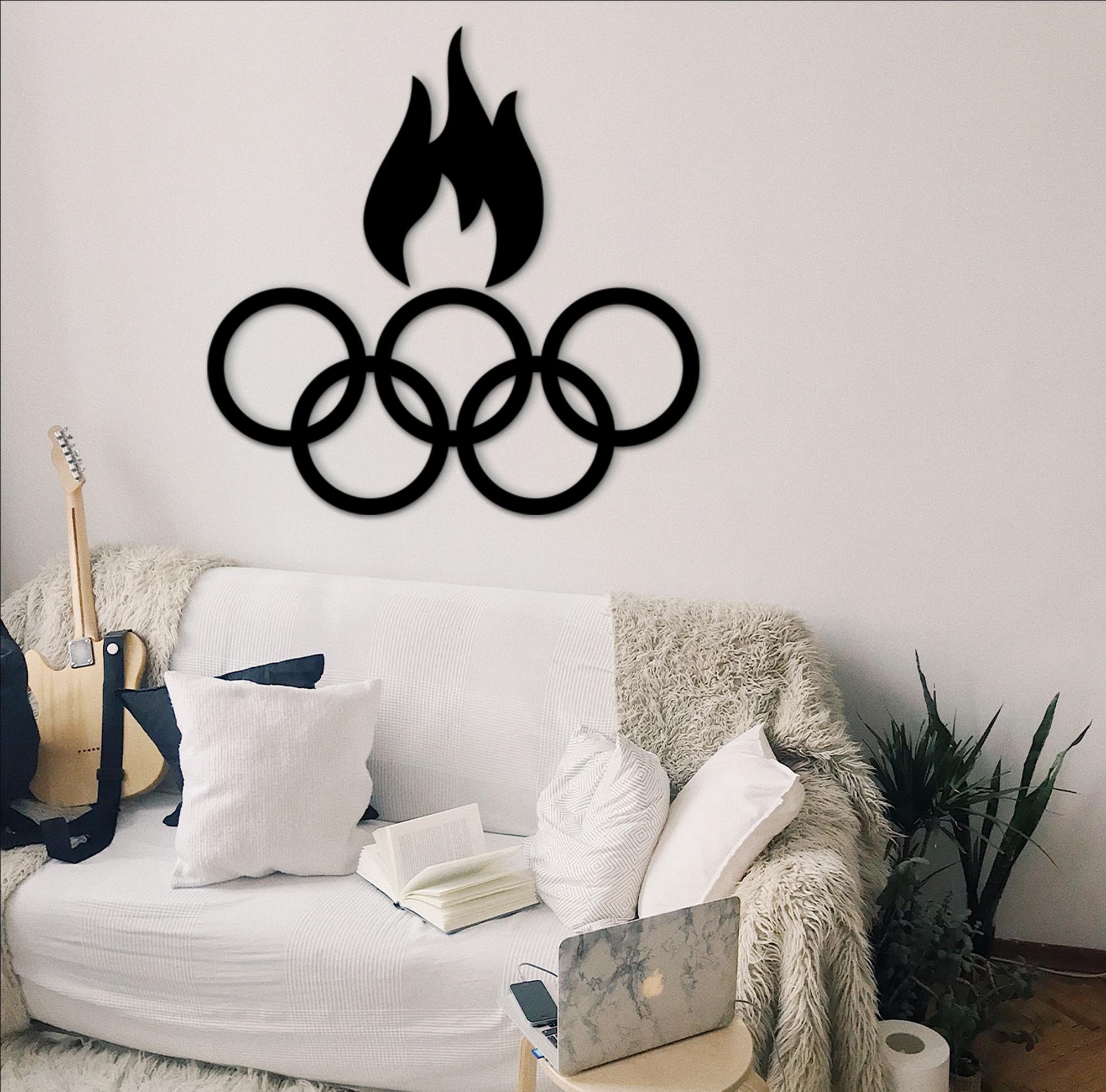 3D Wooden Five Rings Wall Art, Home Gym Decor