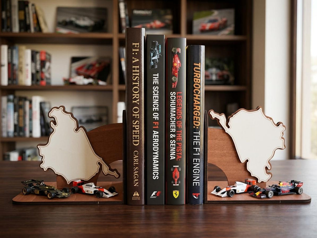 Nurburgring Spa F1 Track Wooden Bookends, Layered Map Decor, Racing Enthusiast Gift