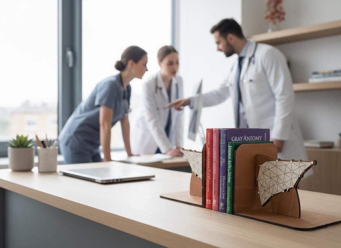 Wooden Liver Anatomy Bookends, Geometric Medical Office Decor, Doctor Graduation Gift