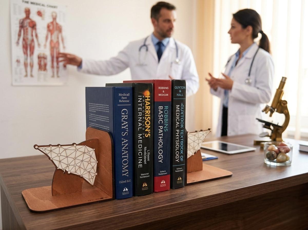 Wooden Liver Anatomy Bookends, Geometric Medical Office Decor, Doctor Graduation Gift