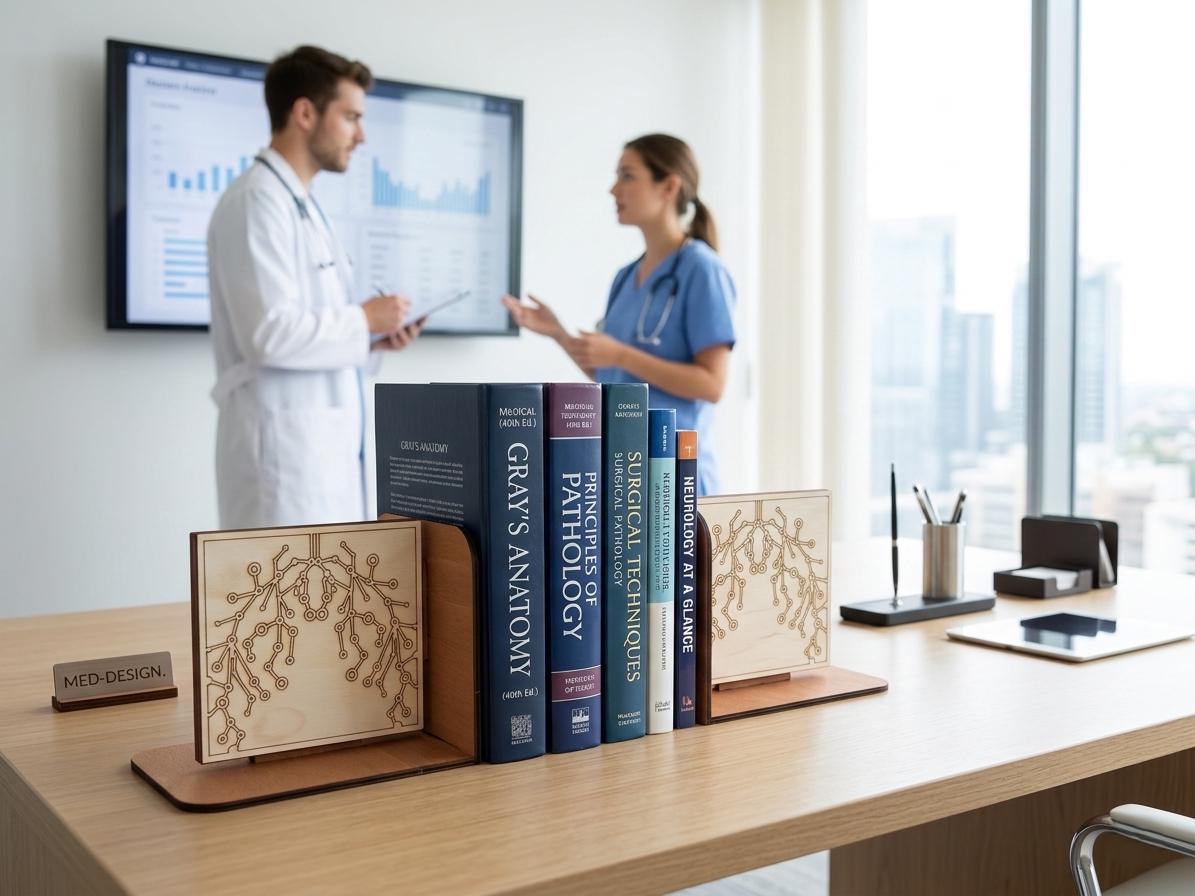 Wooden Lung Anatomy Bookends – Laser-Etched Medical Office Decor