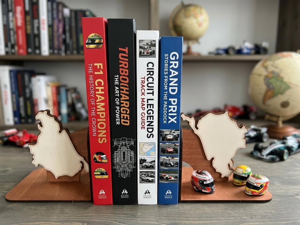 Nurburgring Spa F1 Track Wooden Bookends, Layered Map Decor, Racing Enthusiast Gift